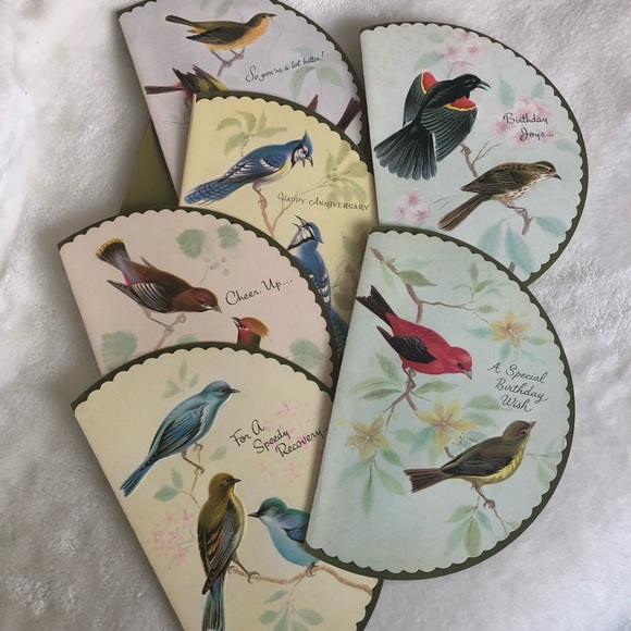 Other - Vintage Olympicard Bird-Themed Scalloped Greeting Cards Set of 6 with Envelopes